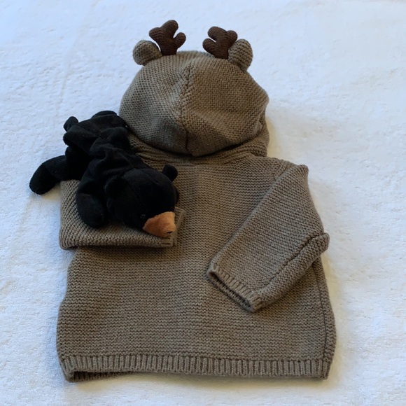 Boys, Carter’s, Super Cute Hooded Sweater w/ Moose Antlers, Soft Cardigan, 3-6M - Picture 6 of 11